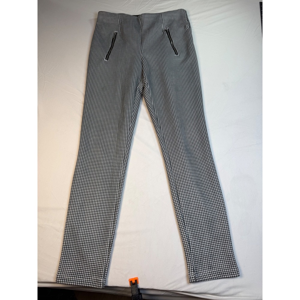 Calvin Klein Houndstooth Pull On Dress Pants Womens 6 Black White S19P429R